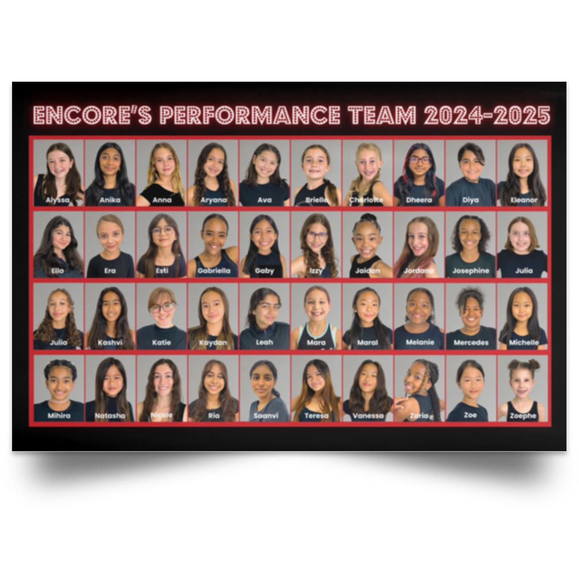 Encore's Performance Team 2024-2025 Photo Poster